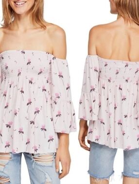 Free People Luna Hobo Off-Shoulder Top NWT